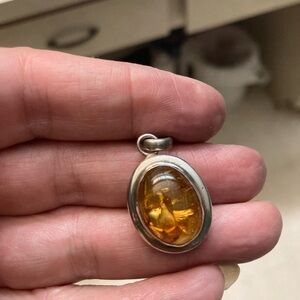 Baltic Amber Sterling Silver Pendant